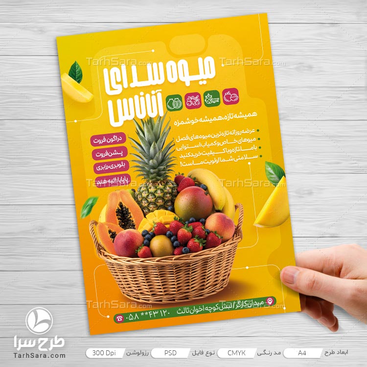 تراکت تبلیغاتی میوه سرا