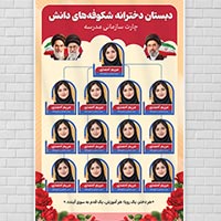 دانلود طرح لایه باز چارت سازمانی مدارس | فایل PSD آماده ویرایش